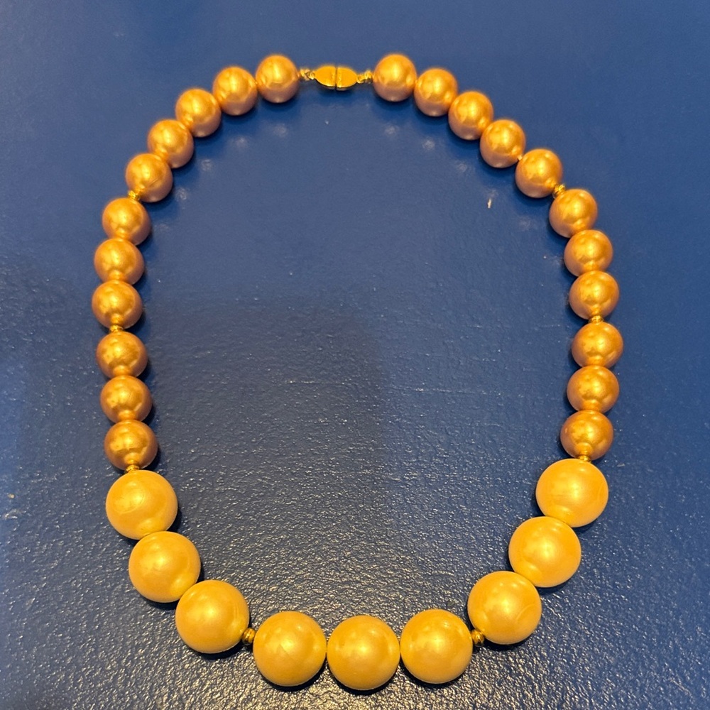 Monet Rose Gold and Champagne Pearl Beaded Necklace